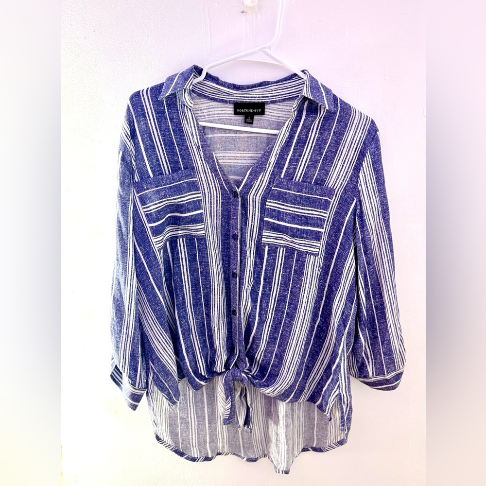 Blue Striped Women's Top